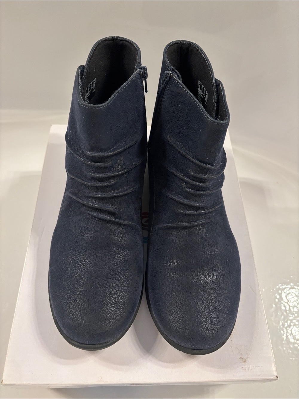Cloudsteppers by Clarks Navy Ruch Ankle Booties